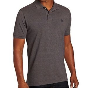 U.S. Polo Assn. Gray Polo Shirt Classic Style Size Med